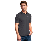 Men's Vansport Omega Solid Mesh Dark Gray Polo