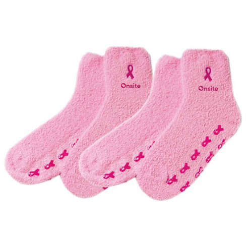 Breast Cancer Awareness Fuzzy Socks